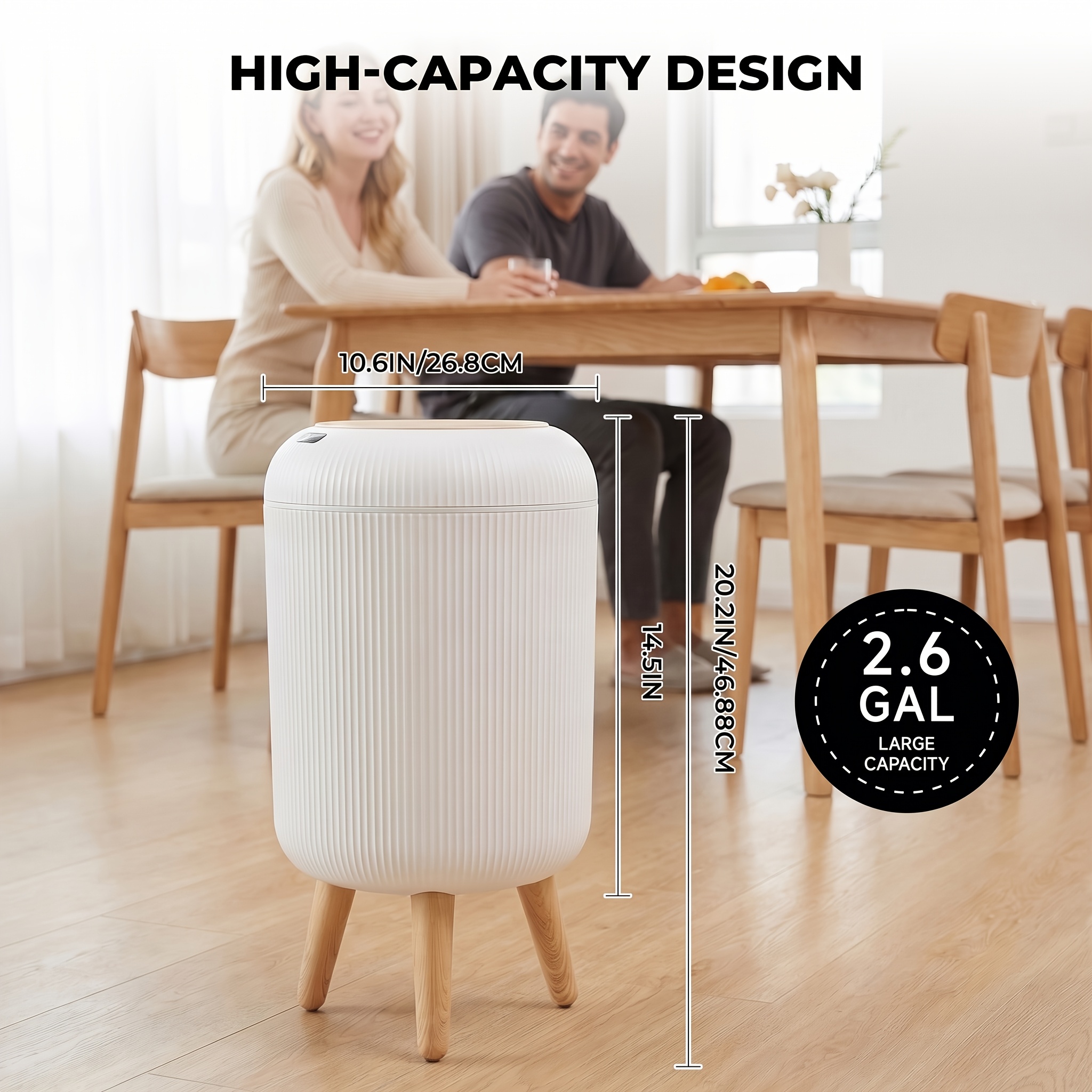 TEMU Susteas Smart Sensor Trash Can, Trash , Hygienic And , For Kitchen, Bathroom, Bedroom, Office, Outdoor