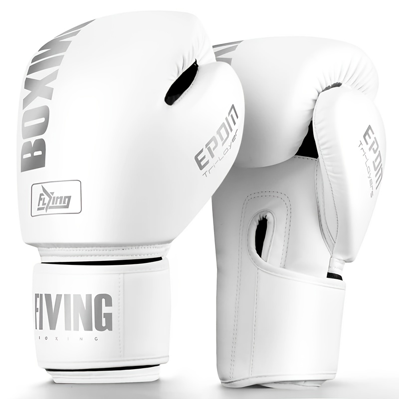 FIVING 10 12 14 16oz Boxing Gloves | PU Faux Leather Training Gloves, Closure