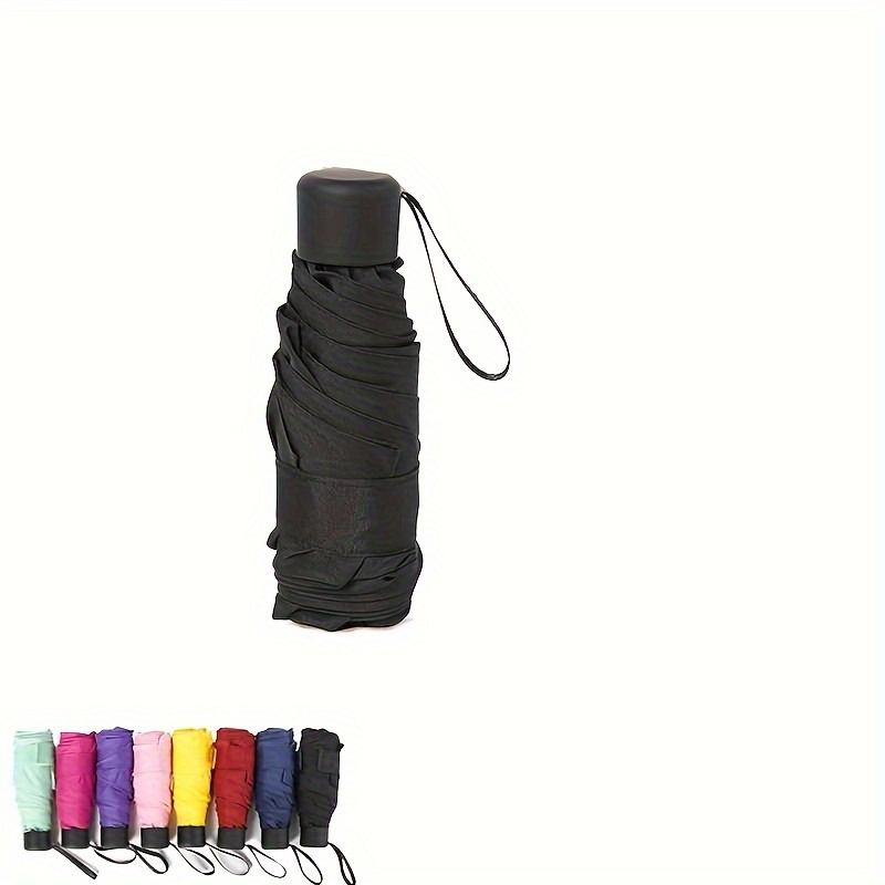  GmlDsg Paraguas pequeño de bolsillo, plano, ligero, paraguas  plegable, mini paraguas para el sol, conveniente para viajar paraguas para  la lluvia (color: A-negro) : Ropa, Zapatos y Joyería