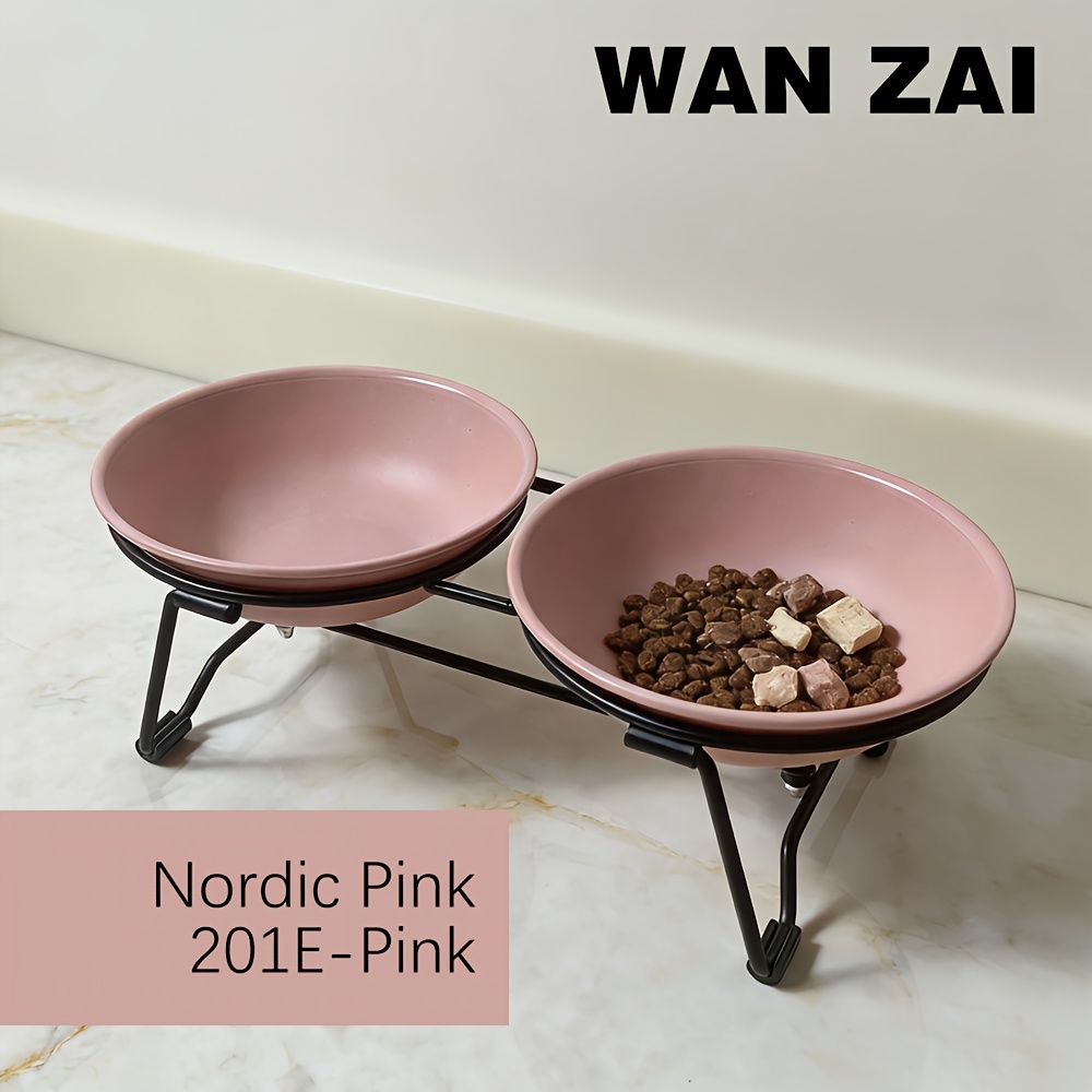 thickened anti slip elevated cat food bowl   style     wheat straw dual bowl feeder anti vomiting neck protection design with non slip pads   to clean large capacity multiple colors   for all cat Product details 8