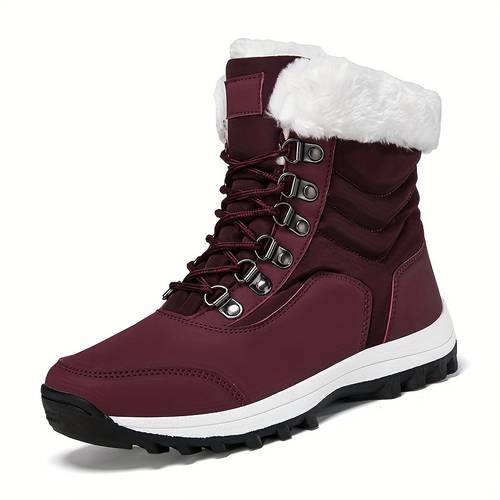 womens insulated high quality snow boots with thermo resistant tpr sole thickened warm winter boots for outdoor camping hiking non slip eva insole pp lining christmas gift white camping footwear fashionable snowboot durable grip footwear high quality boots