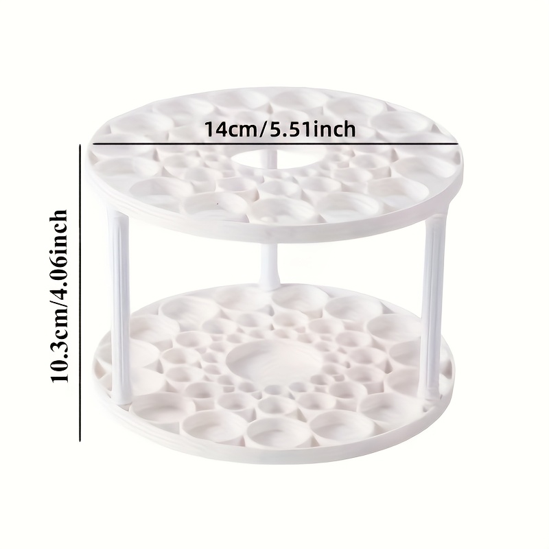 360? Rotating Brush Holder - Glazed Plastic Insert Stand, Suitable for Art Brushes, Pens, Makeup Tools - Space-Saving White Desktop Accessory