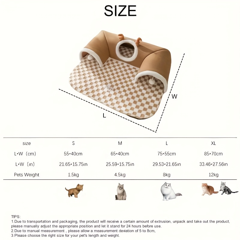 cozy cat tunnel bed washable play mat for indoor cats small pets square shape with removable cover gray details 2