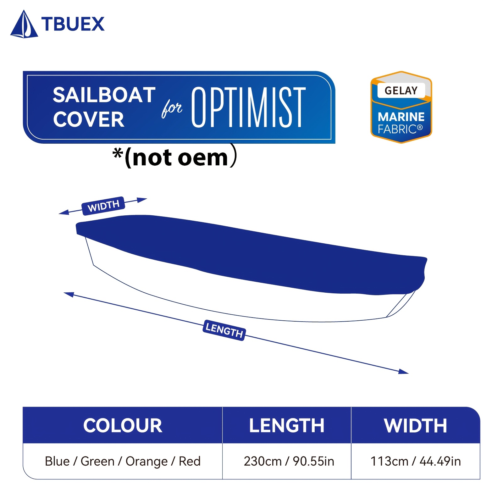 TBUEX Colorful Sailboat Cover for Optimist Dinghy