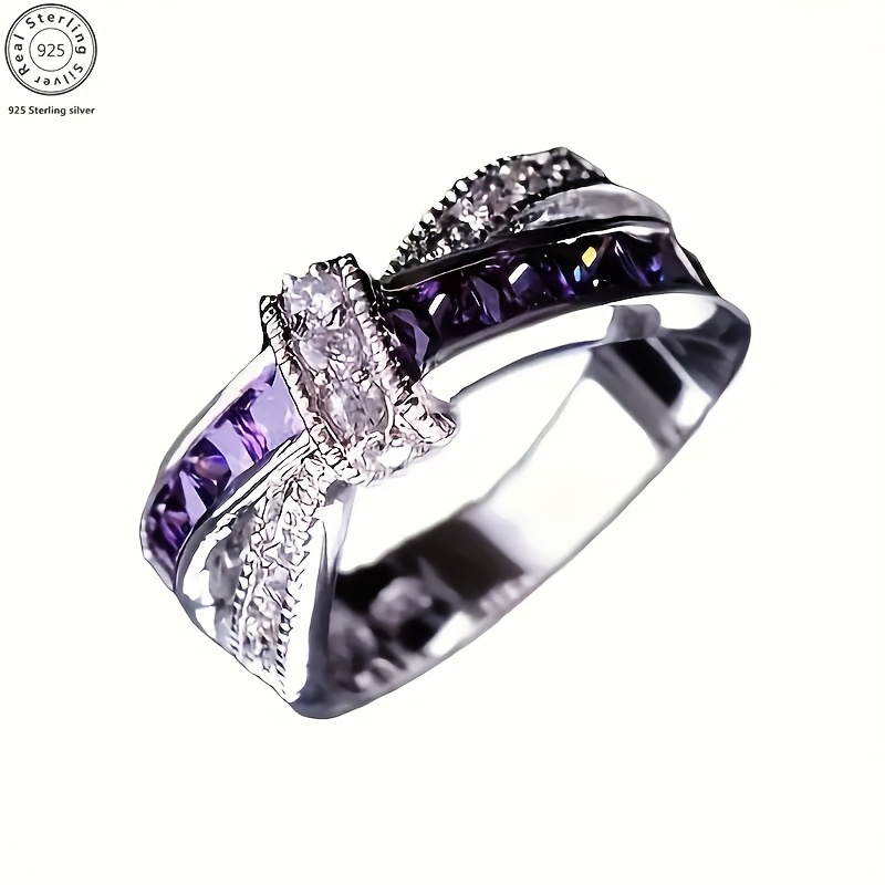 

Ten Finger Birthday Stone Ring In Pure Silvery 925 (including ) Promise Ring, Great Gift For Mother, Ladies, Comes With Gift Box