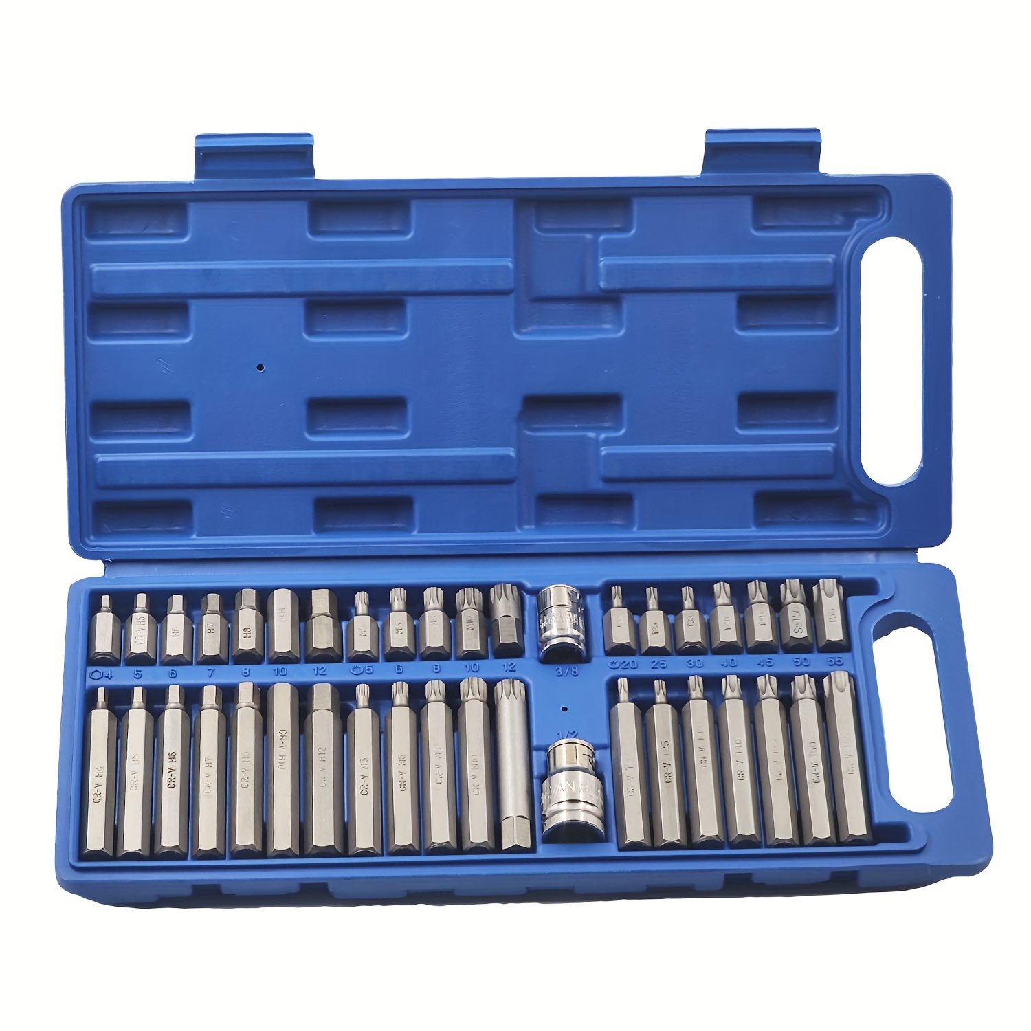 TEMU 40pcs Star Batch Set Repairing Wrench Socket Combination Auto Repairing Socket Car Hexagon Wrench Car Kit Car Outlet Car Repair Drill Bit S2 Steel Material Screwdriver Sleeve