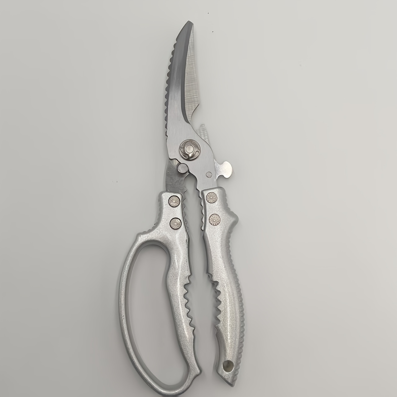 TEMU 1 Large Strong Scissors, Chicken Bone Scissors, Industrial Scissors, Stainless Steel Scissors, Barbecue Scissors, Multifunctional Outdoor Meat