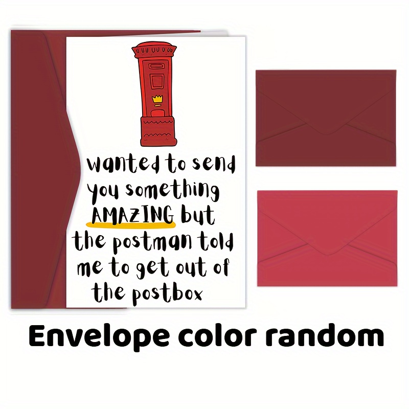 TEMU 1pc Funny Mailbox-themed Birthday Card Suitable For Family, , Colleagues - Greeting Card Suitable For Weddings, Valentines, Mother' Day, Father'