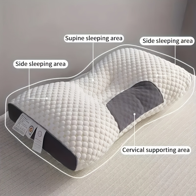 Set of Two Contemporary Bed Cushions Featuring Cervical Neck Support, Breathable Polyester Filling That Wicks Moisture, Zippered Closure, Suitable for All Seasons And Versatile Use in for Home Decoration, Living Areas, And Bedrooms