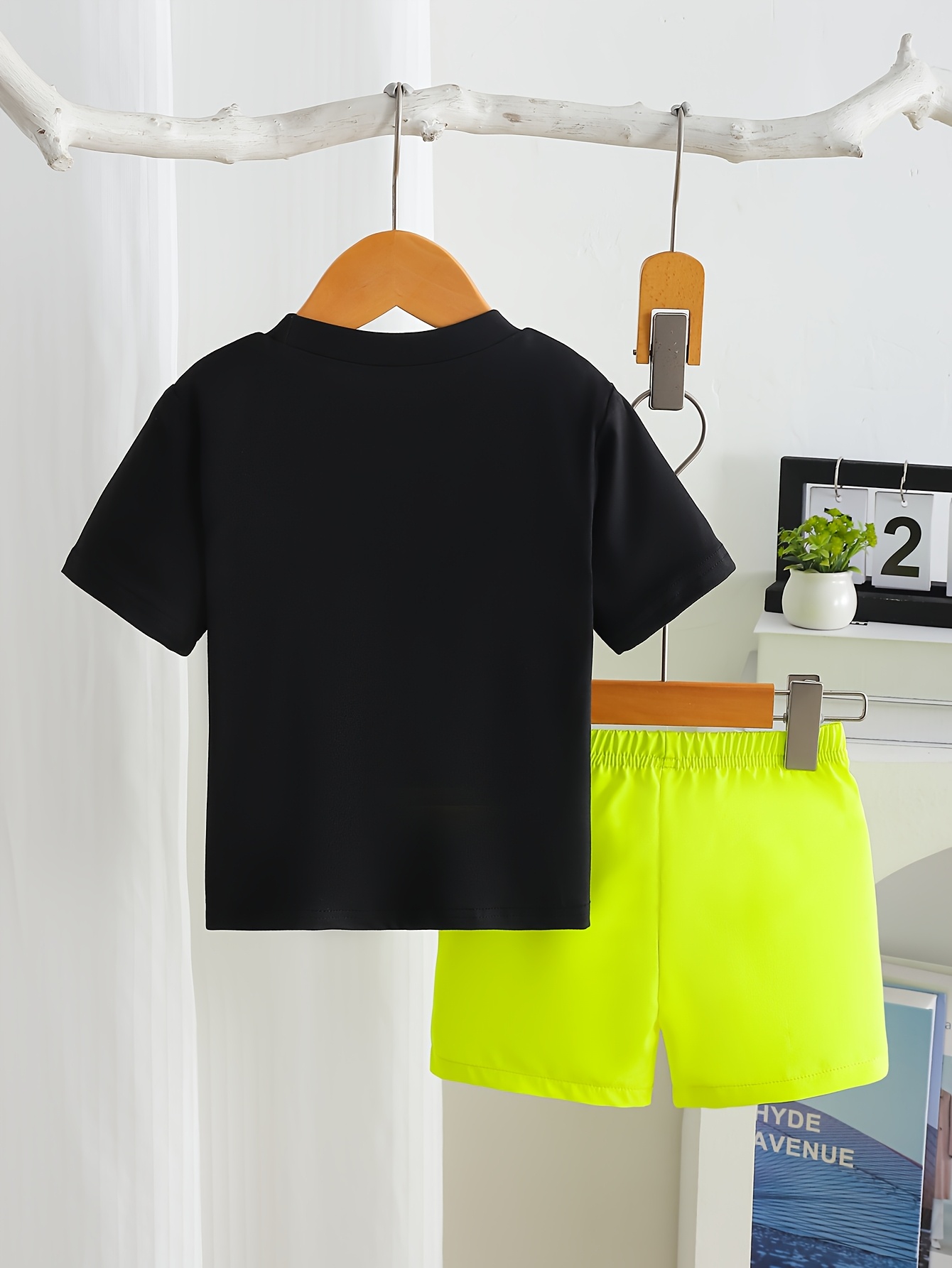 2pcs Summer Outdoors Boys' Casual Letter Print T-Shirt and Shorts Set, Daddy'S Boy, Soft Knit Polyester with Slight Stretch, Short Sleeve, Crew Neck, for Boys, for Outdoor
