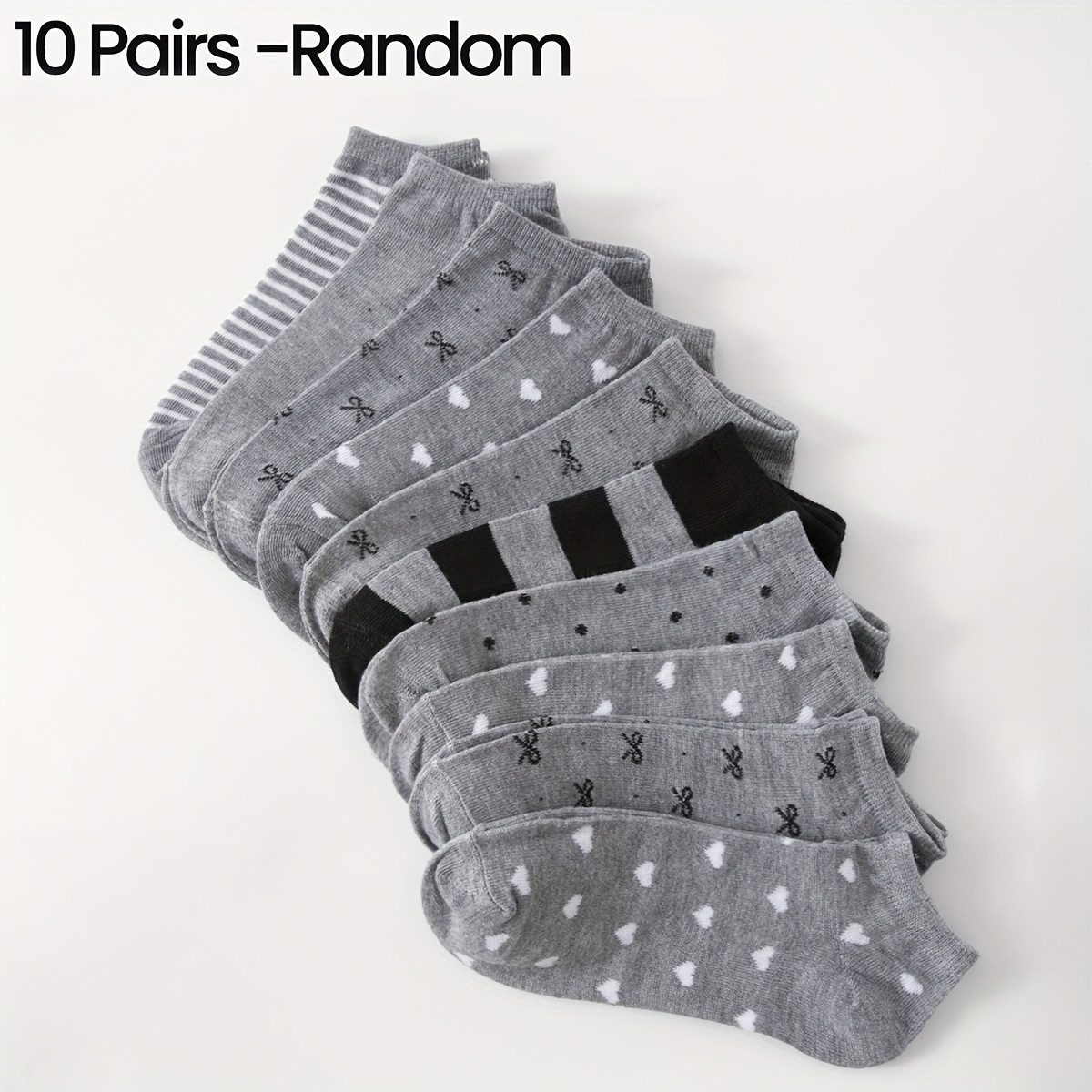 

[top-] 10pcs 's Ankle - Striped & Pattern, , Washable