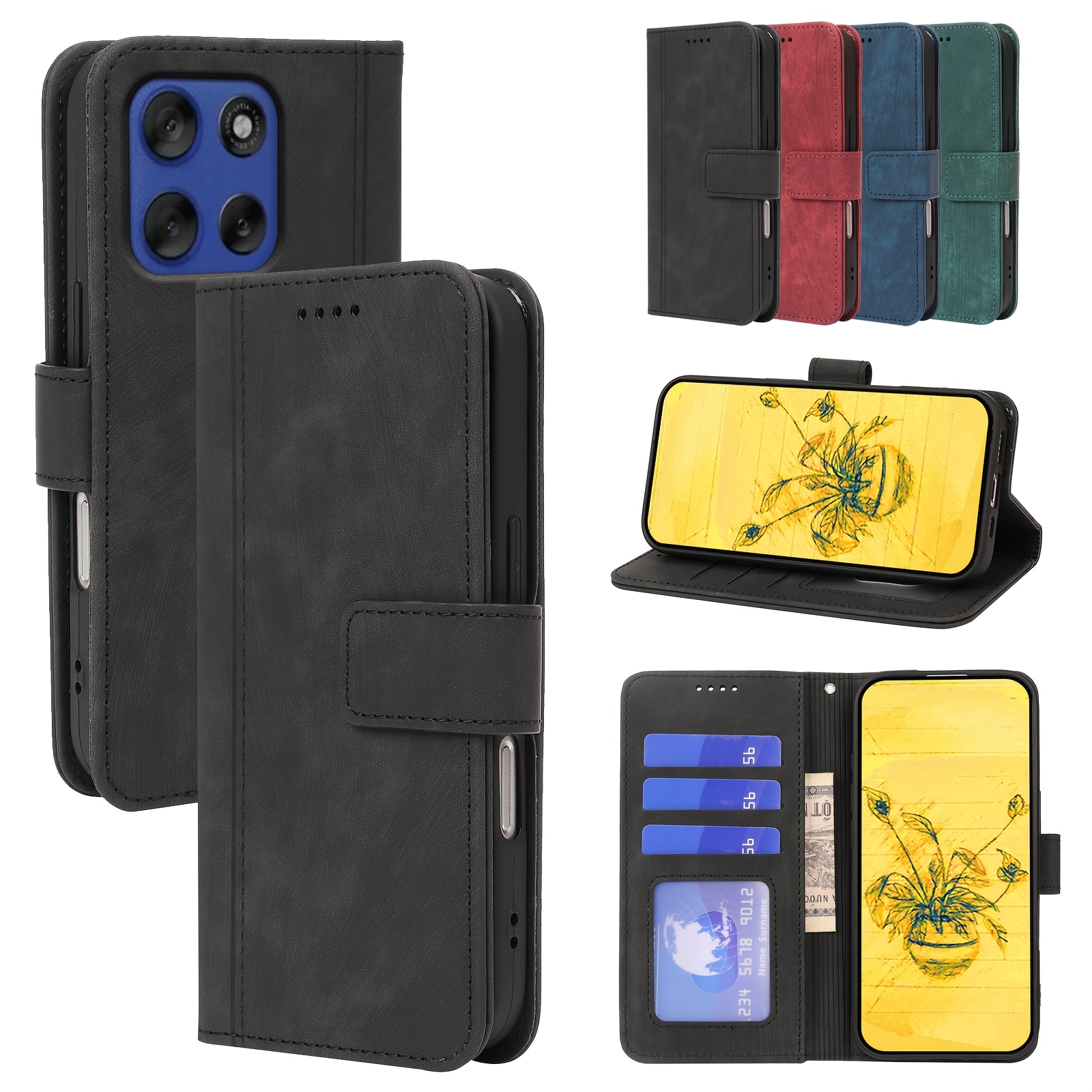 TEMU Phone Case: [for Moto Wallet Case]suitable For Moto G56 5g Flip Phone Case, Equipped With 3 Credit Card Slots And A Kickstand, It Provides