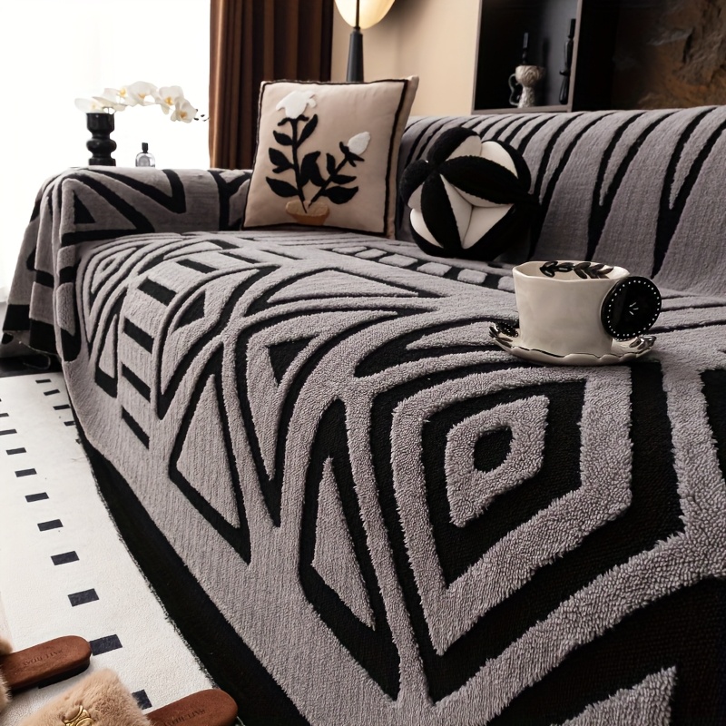 Mirror Yi Thick Plush Sofa Cover, Pet-Friendly Design
