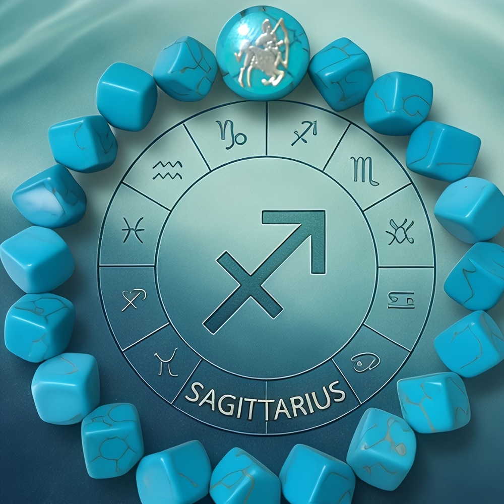 Unique 12 Constellations Blue Stone Bracelet for Men