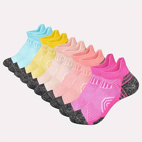 5 ng compression ankle socks para sa babae, arch support low cut athletic socks, moisture wicking breathable socks para sa lahat ng panahon, unisex para sa fitness, pagtakbo, at - na pagsuot, pack