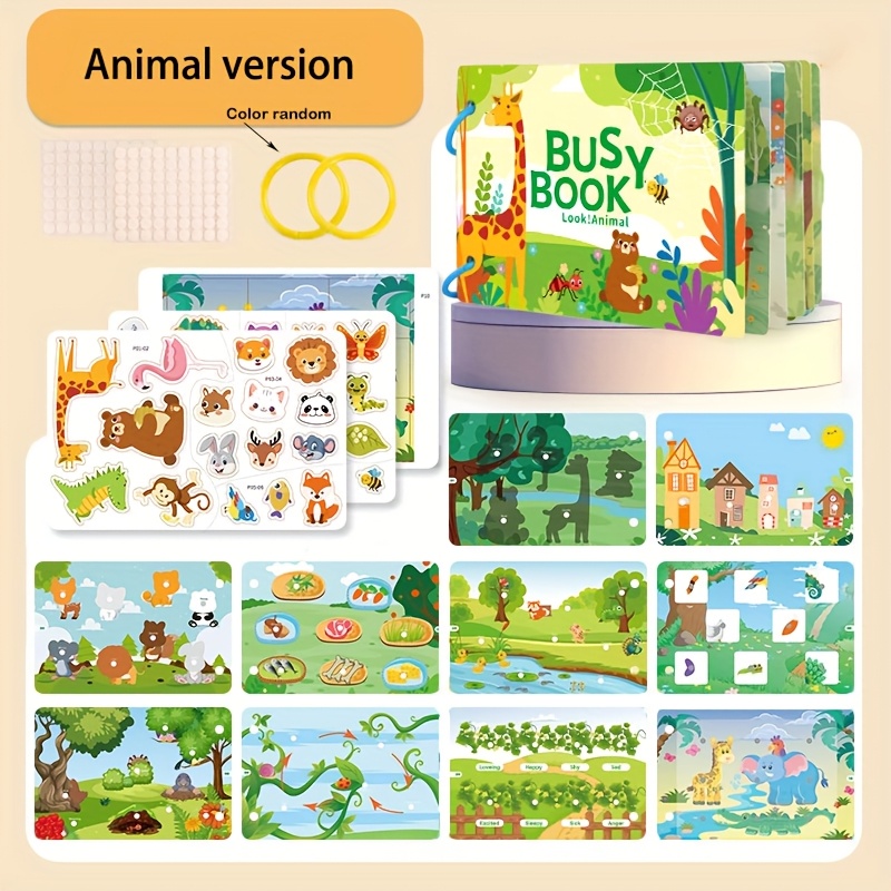Image of Interactive Busy Manuals | Colorful Hand , Silent Learning And Entertainment, Tearing Stickers, Brain , Improve Manual Flexibility New Year Christmas Gifts