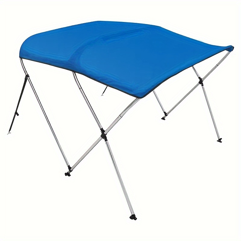 

3 Bow Bimini Top Boat Cover, 900d Polyester Canopy With 1" Aluminum Alloy Frame, Waterproof And Sun Shade, Includes Storage Boot, 4 Straps, 2 Support Poles, 6'l X 46"h X 61"-66"w,