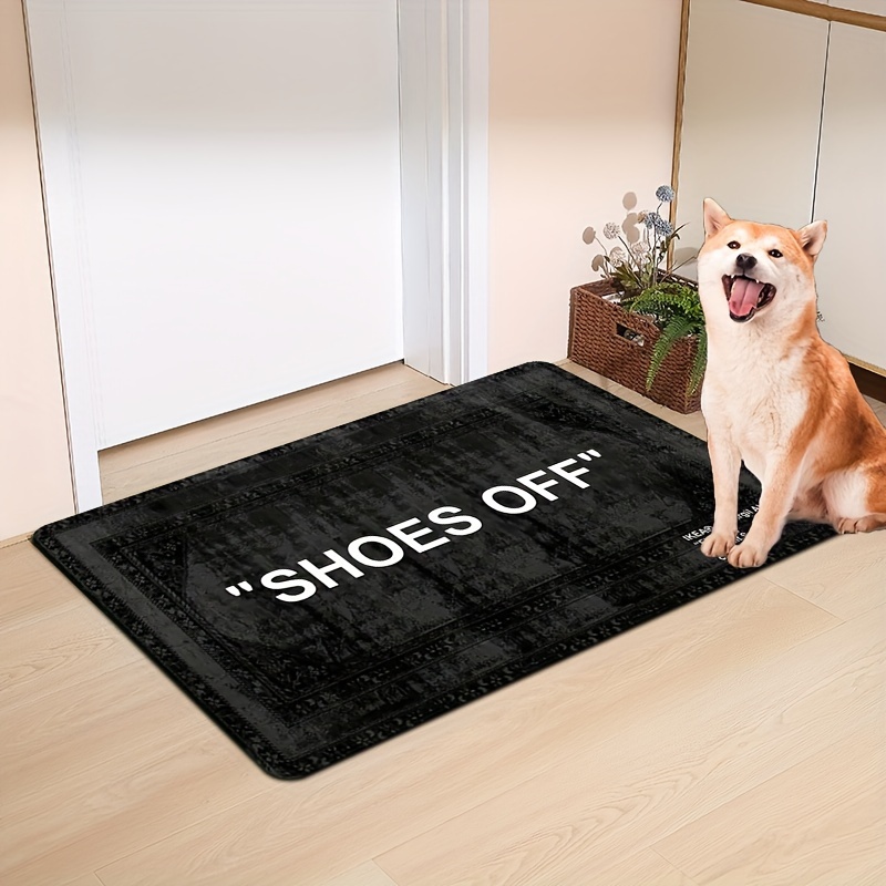 Bohemian &#39;*&#39; Printed Rug - Soft, Non-Slip Flannel Floor Mat in Black | * Living Room, Bedroom, Dining, Office &amp; Entryway Decor