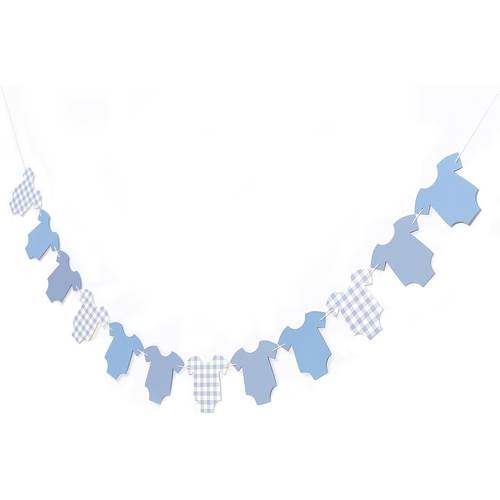 baby shower paper garland short sleeve bodysuits clothesline garland paper banner for birthday baby shower gender reveal decoration new year decoration christmas decoration 12pcs in 1 set blue