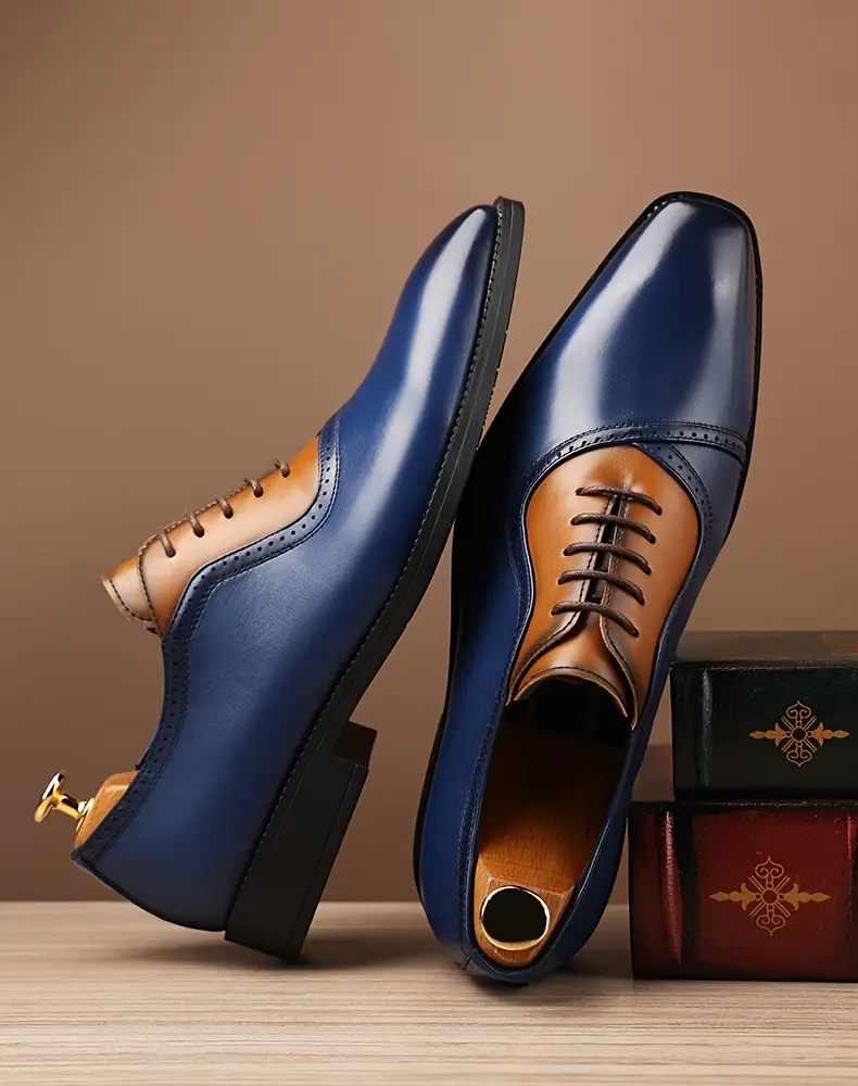 mens business formal lace up blue stylish new casual shoes comfortable durable and slip resistant rubber sole 68625 Product details 6