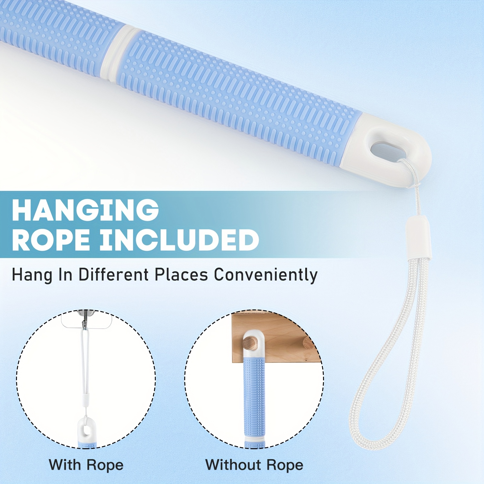 flexible bath brush with non slip handle and hanging rope durable bristles for gentle exfoliation   shower or spa use easy to clean and store shower brush for bod Product details 5