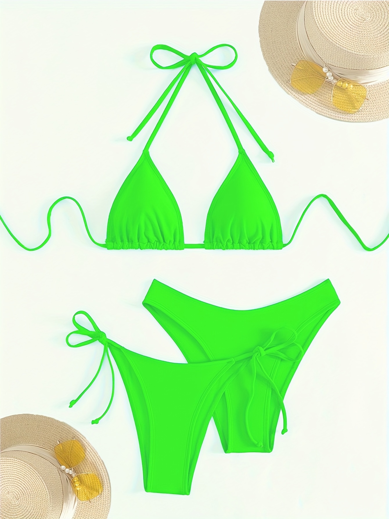 nuovo set bikini donna sexy e verde fluorescente Temu Italy