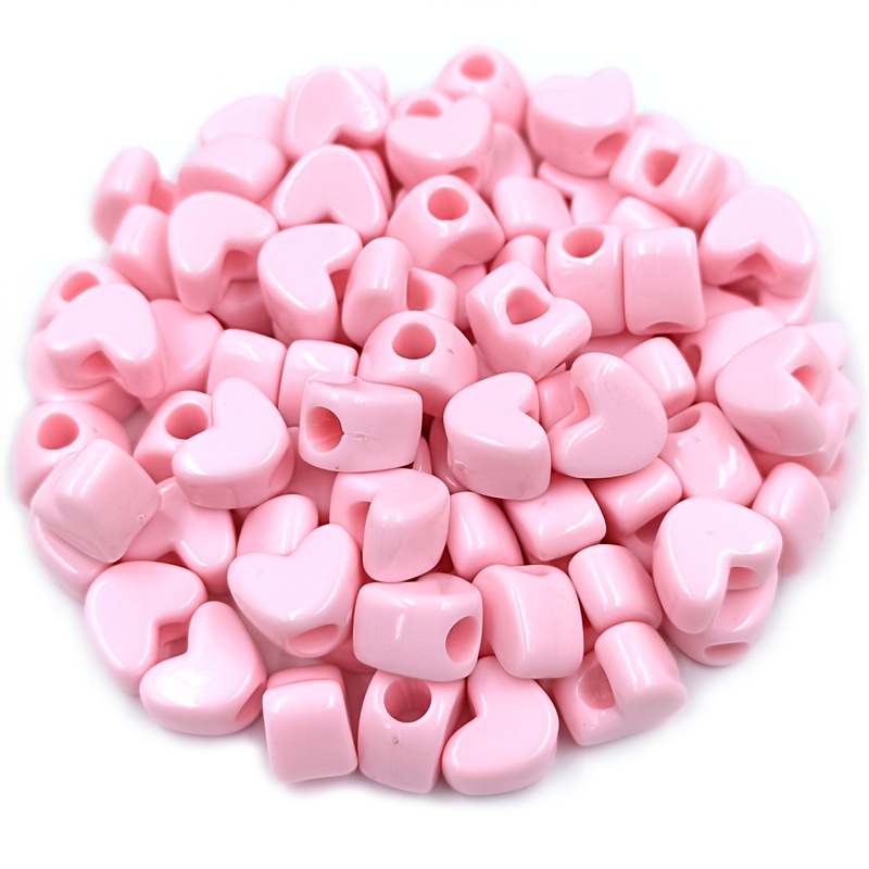 TEMU 60 cuentas de acrílicas de 9X11 mm en colores caramelo con agujeros grandes - Perfectas para joyería, llaveros, pulseras y manualidades