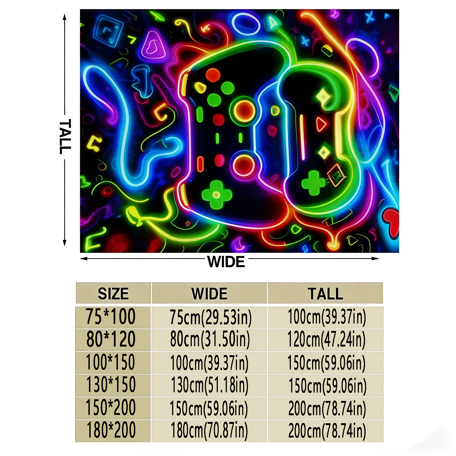 TEMU 1pc -the- Printed Game Controller Pattern Soft Warm Blanket - Lightweight Fleece Sofa Blanket, Suitable For Sofa, Bed, Travel, Living Room,