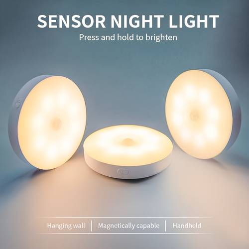 3 pack motion sensor night lights with touch controlled dimming usb rechargeable eye led lights featuring magnetic installation suitable for stairs bedrooms wardrobes and more