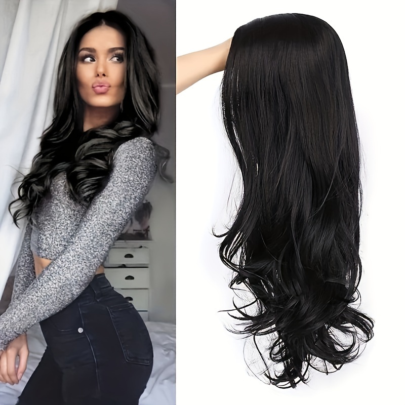 

Elegant Long Curly Wig For Women - Heat Resistant Synthetic Hair, Loose Wave Style, & Parties