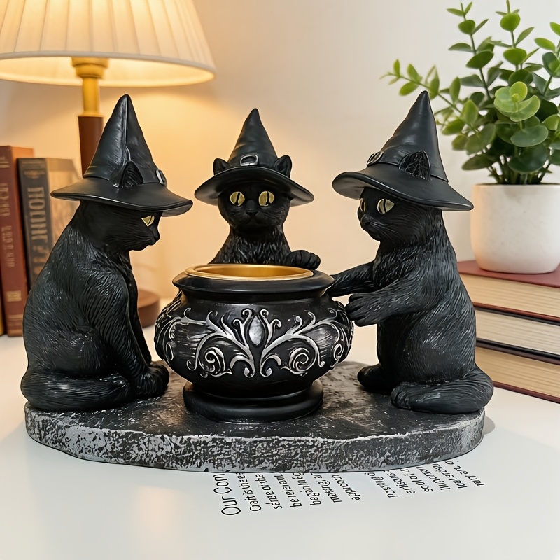 black cat incense holder resin ornament a unique   decor piece suitable for   and tea rooms durable and sturdy this festive incense holder is perfect for home decoration during holidays such as christmas Product details 0