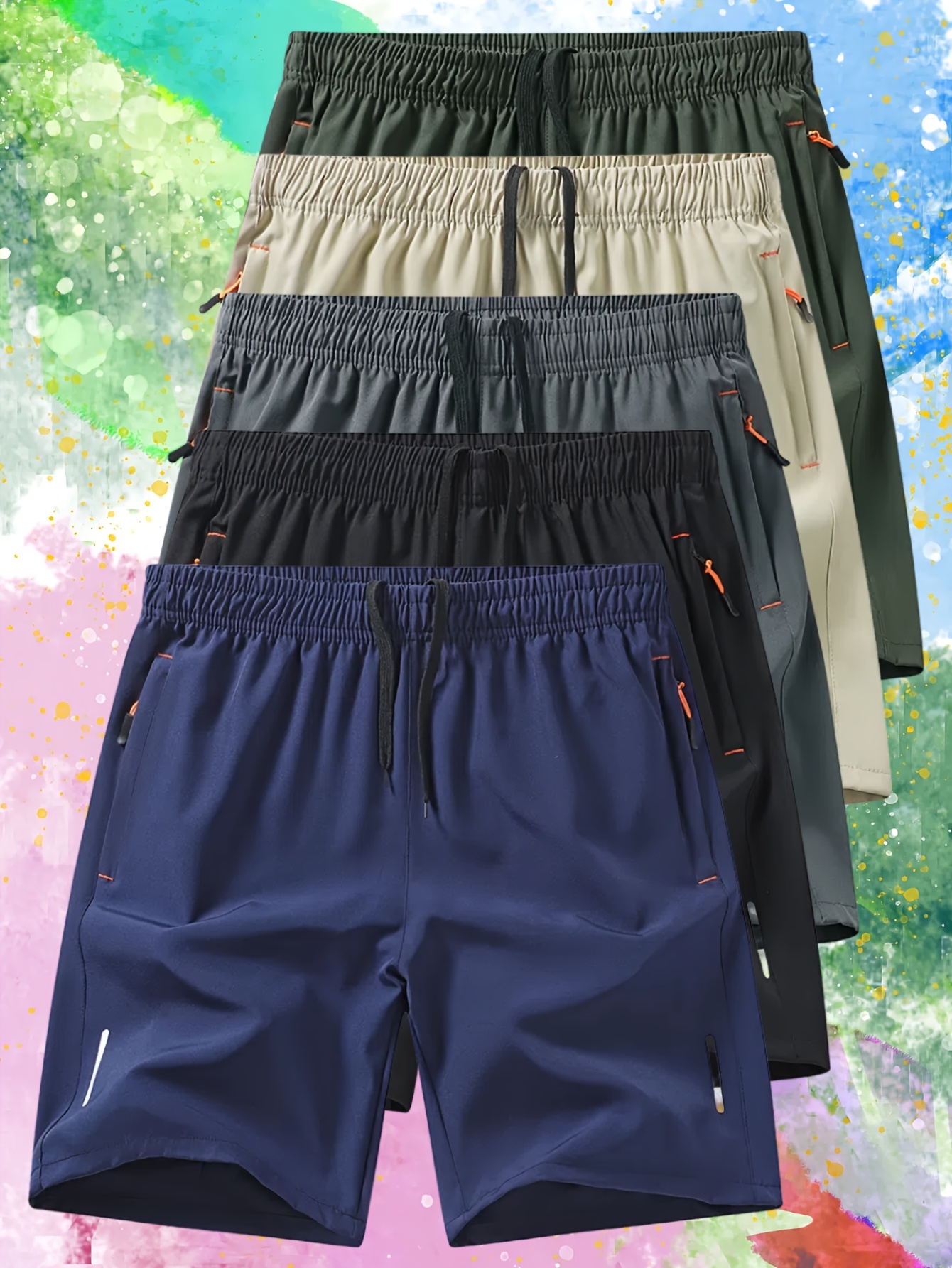 Men'S Summer Sports Casual Shorts Made from Woven Polyester Fabric with a Cool Feel, Suitable for Camping, Hiking, And Cycling.