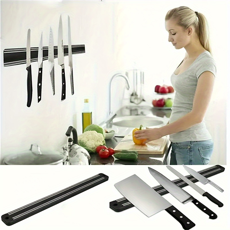 

Easy-install Magnetic Knife Holder - Powerful Wall-mounted Kitchen Organizer For Knives & Utensils, Iron Construction