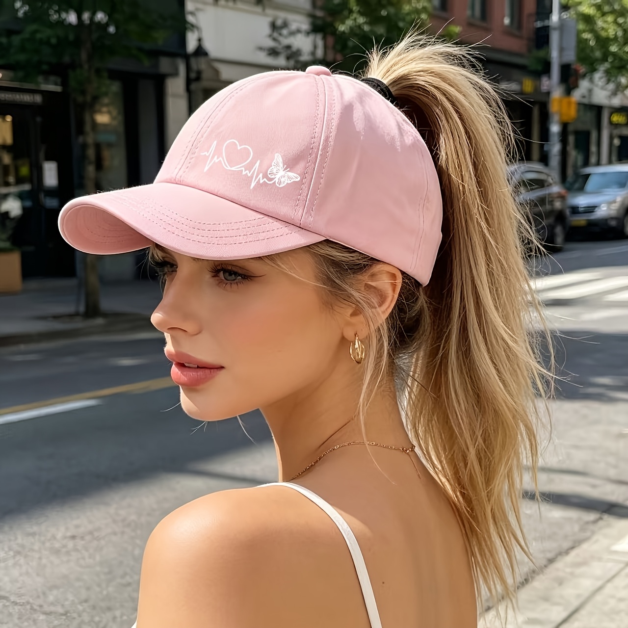 TEMU Women's Favorite In Western Countries! Adjustable Slouchy Hat, Ponytail Friendly, Outdoor Travel And Picnic Essential Lightweight Breathable
