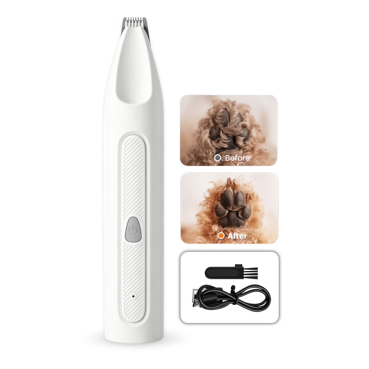 TEMU Feiyba Trimmer With Led Light, Pet Hair Grooming Trimmer, 9mm Narrow Blade Pet Clipper, Usb Rechargeable Wireless Pet Clippers, Paw Trimmer For