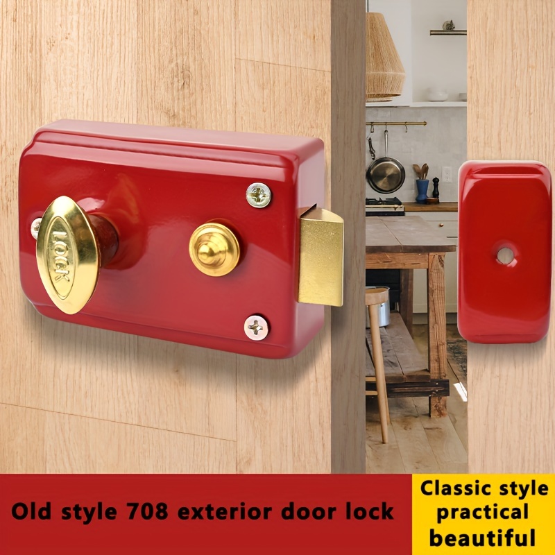 

Versatile 708 Door Lock - Indoor/outdoor, Single Tongue Design For Wood & Iron Doors, Easy Install Door Locks For Home Set Sliding Door Locks For Home