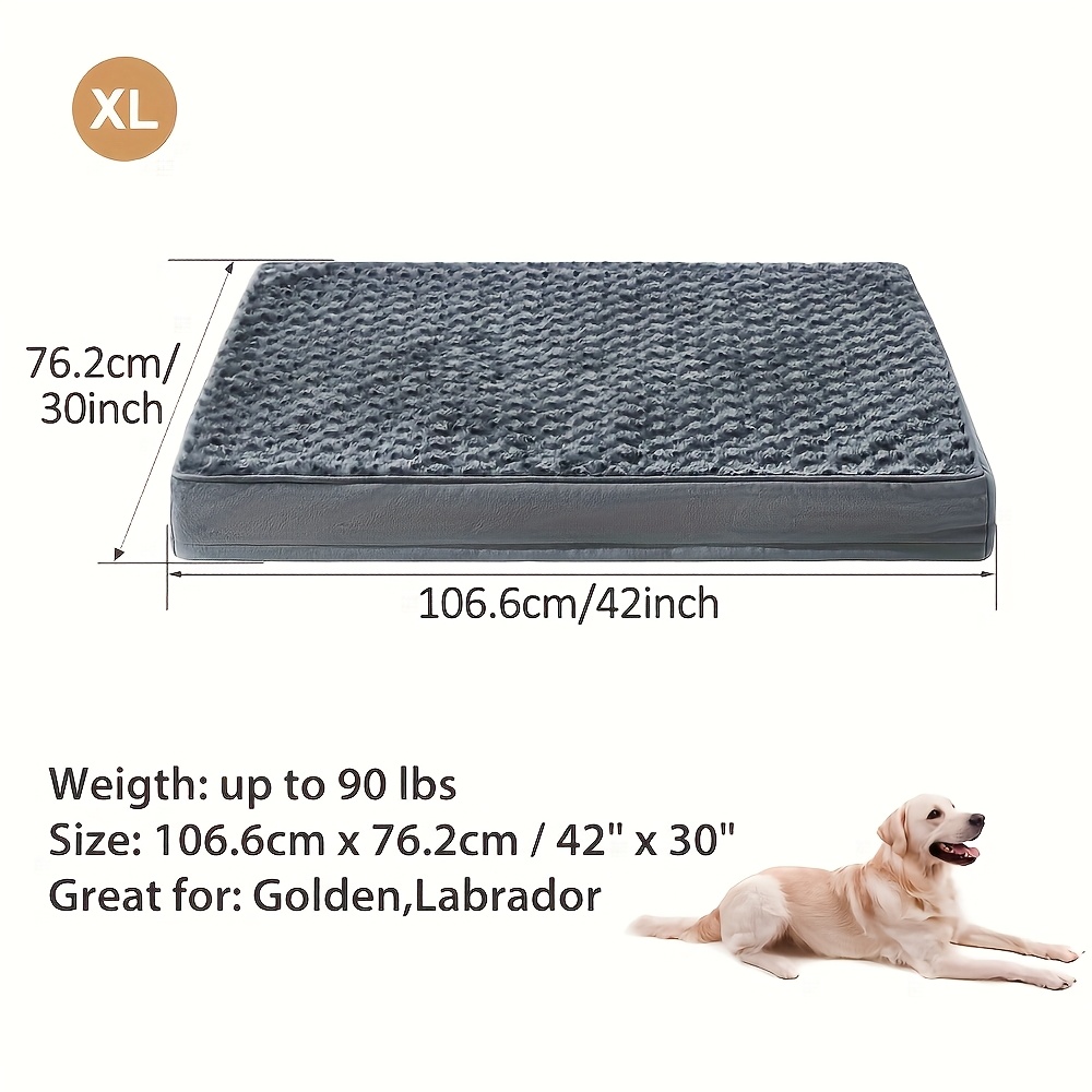 TEMU Orthopedic Dog Beds For Large Dogs, Extra Large Dog Bed With Removable Washable Cover And Non-slip Bottom, Soft Long-pile Dog Bed, 47inch