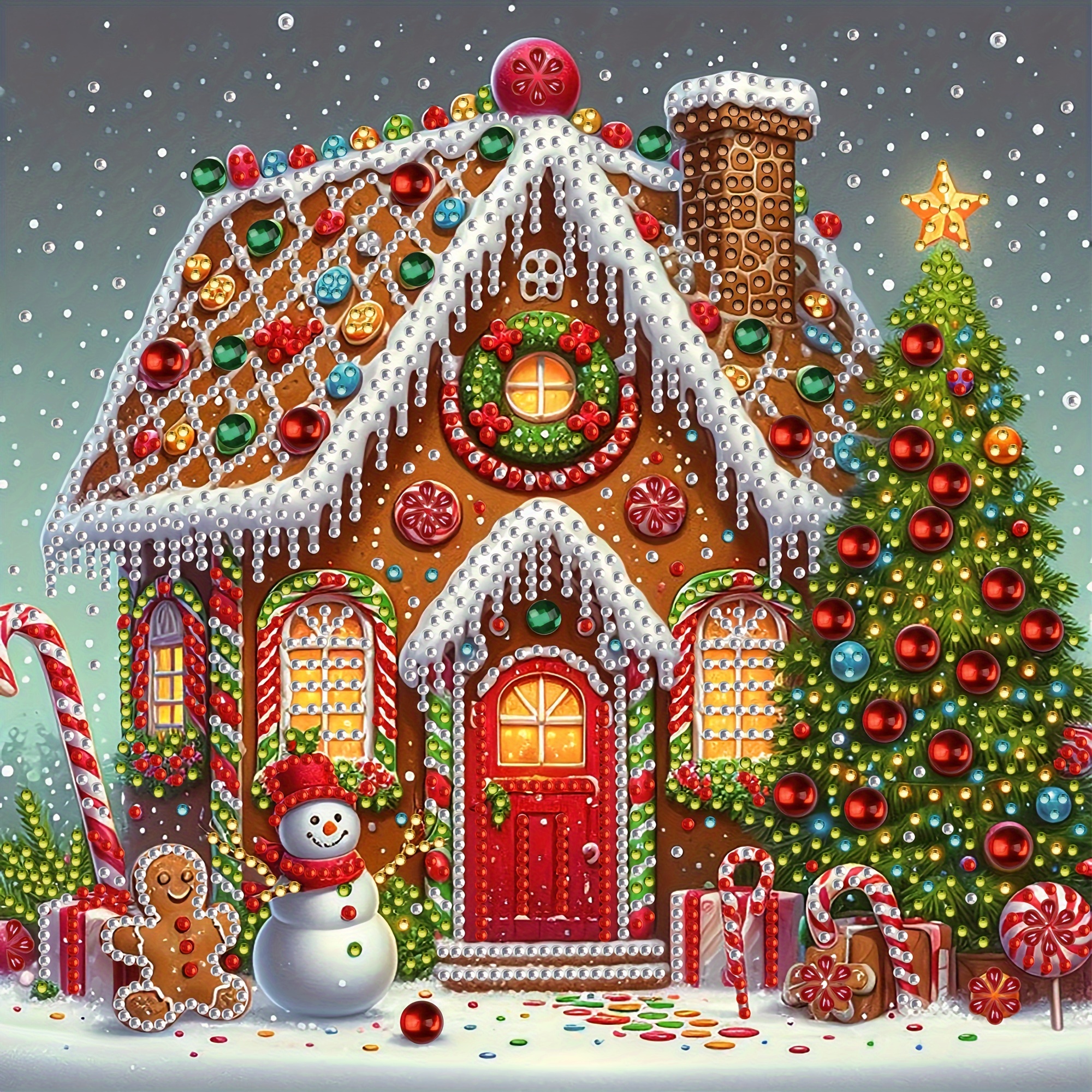 

Diy 5d Christmas House Diamond Painting Kit With Special Shaped Crystal Drills, Partial Drill Canvas Art For Home And Office Wall Decor, Handmade Creative Gift, Frameless (1pc)