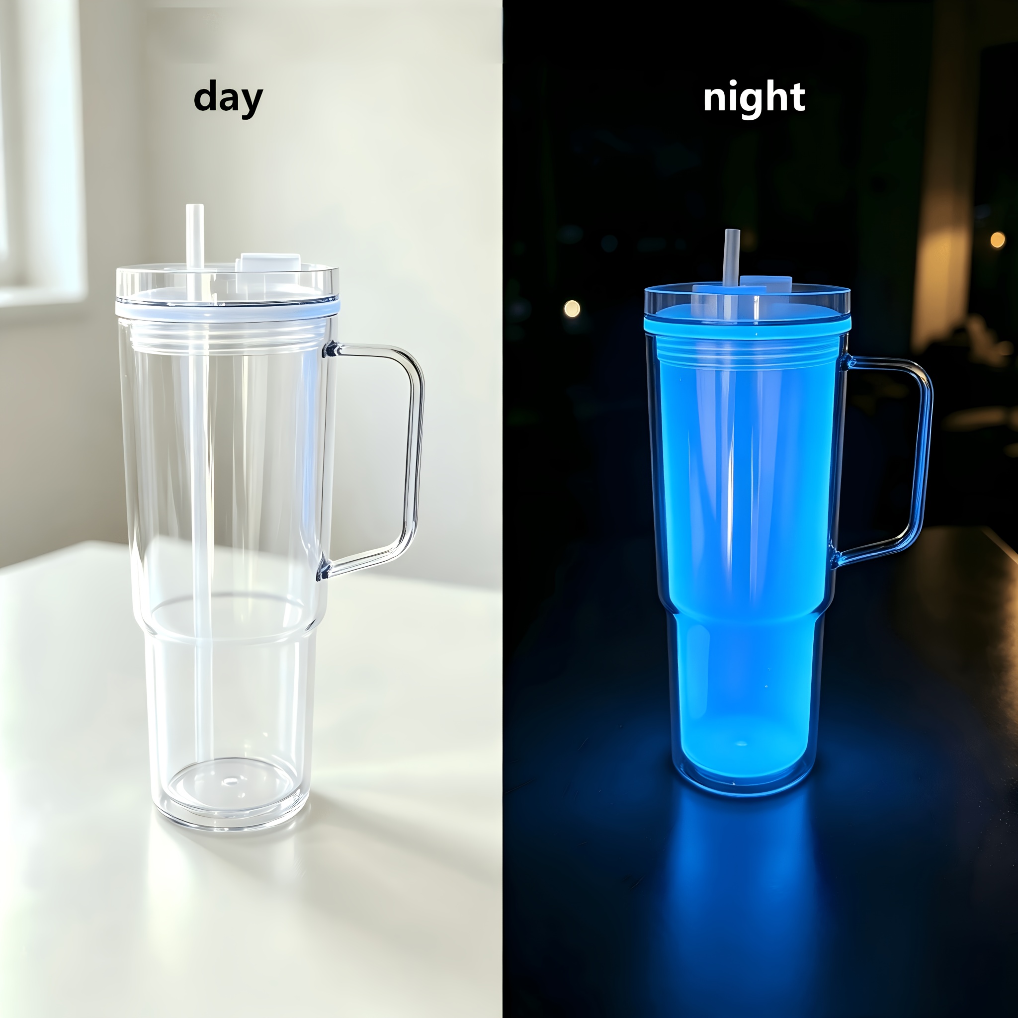 TEMU 1pc -dark Handle Cup 40oz Large Capacity Home Office Outdoor Water Bottle Travel Portable Multi-scene
