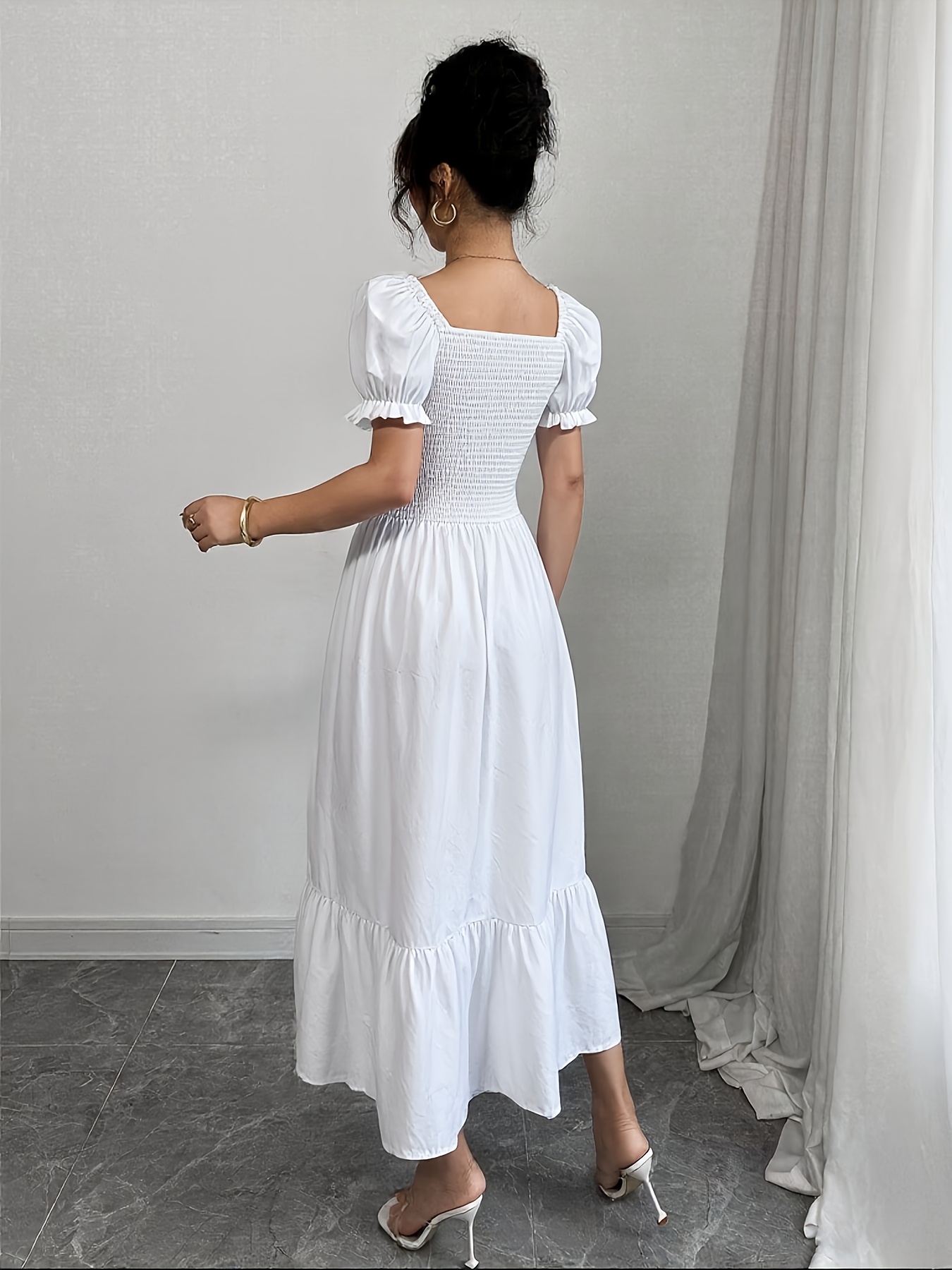 cotton midi summer dresses French Romantic Cotton Maxi Dress