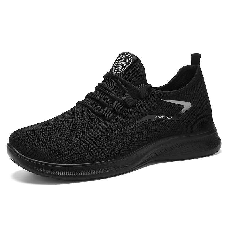TEMU Men's Breathable Knit Sneakers - Lightweight Low-top Running Shoes Suitable For Gym Training, Road & Casual Wear | Sole Cushioning, Neutral Arch