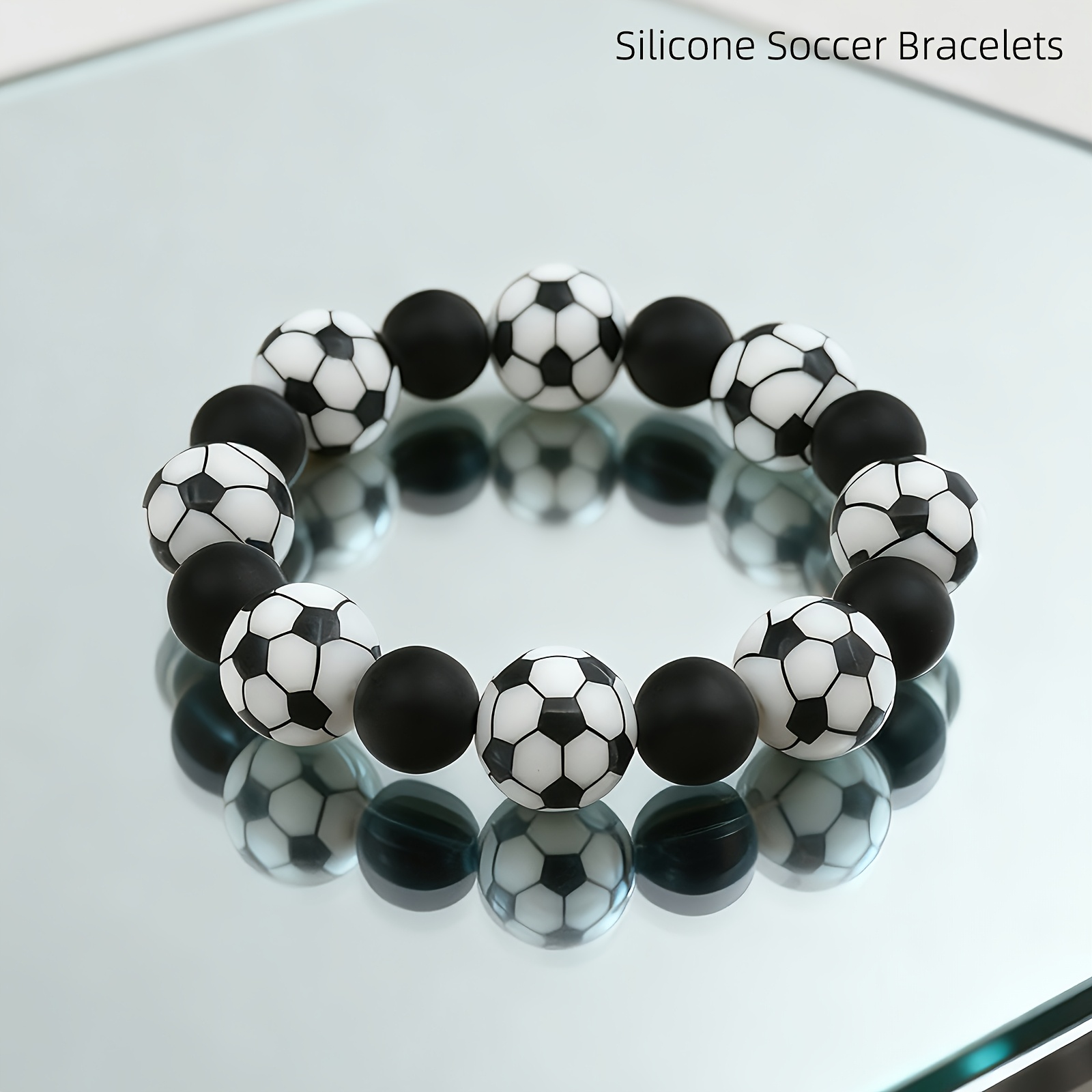 E-shop Unisex Fußball Silikon Armbänder, 100% ungiftige wasserdichte Stretch-Handgelenkband für Sportler | Robuste Sport-Schmuckstücke für Lifestyle |