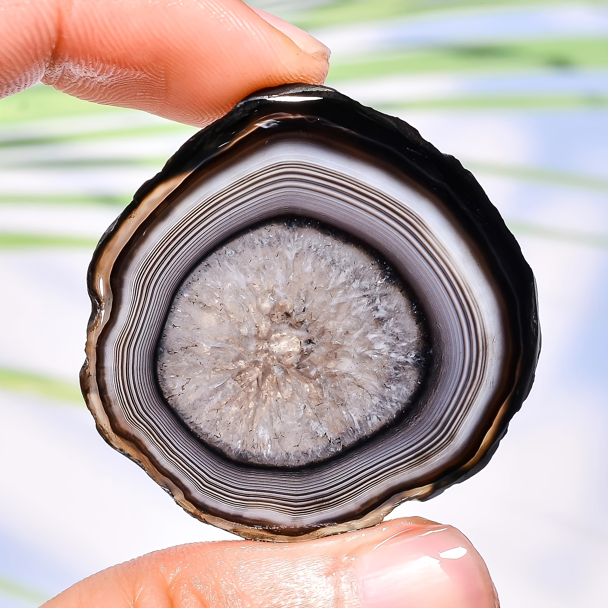 10/20pcs Large Black Agate Slices for Light Therapy & Decoration