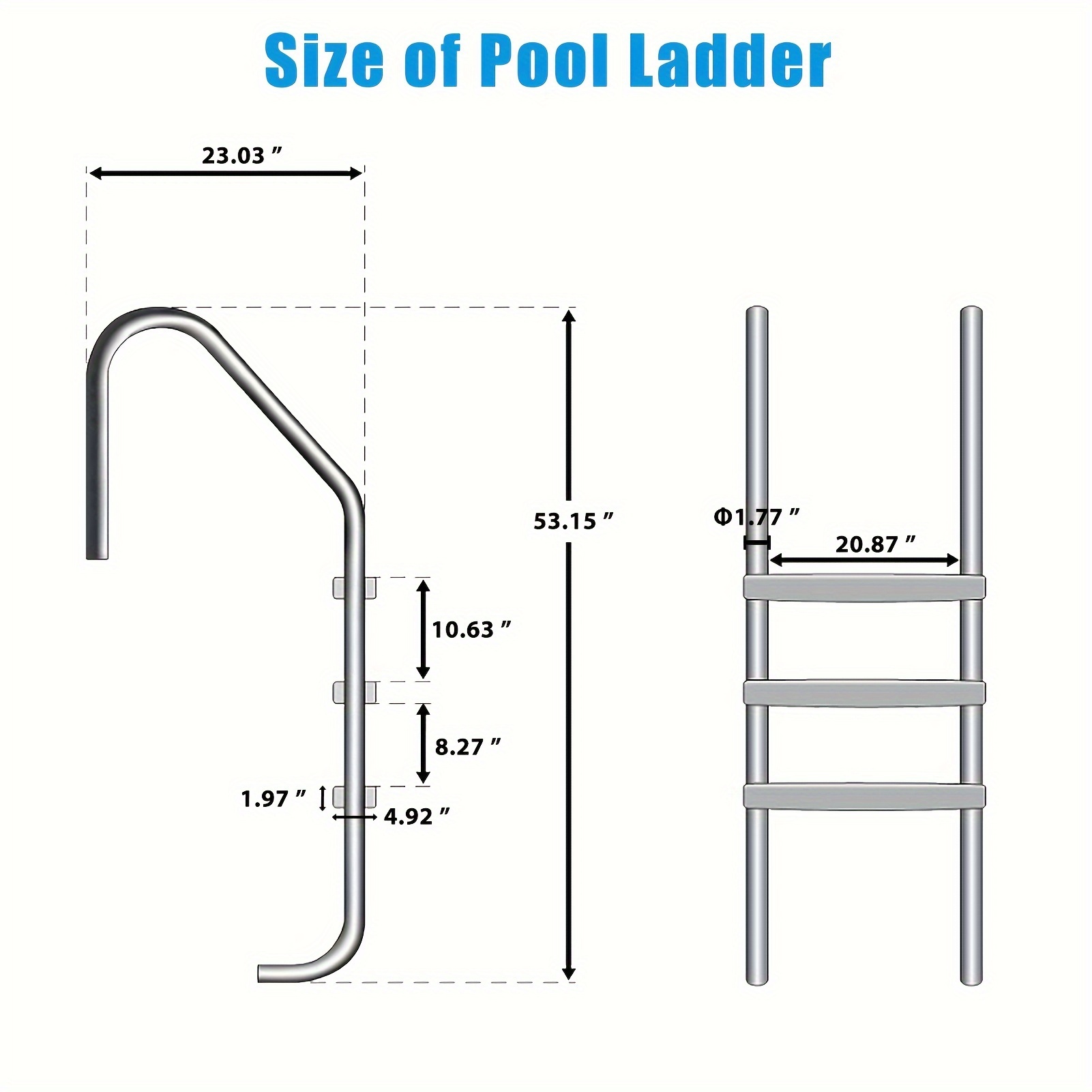 Swimming Pool Ladder Stainless Steel Pool Steps Inground - Temu