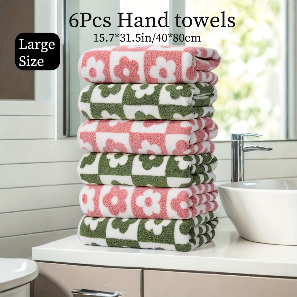 

6-pack Contemporary Hand Towels - 300 Gsm Polyester (85%) & Polyamide (15%) , Knit Fabric, Design, Space Themed, For Shower, Fitness, Hotel, Sauna