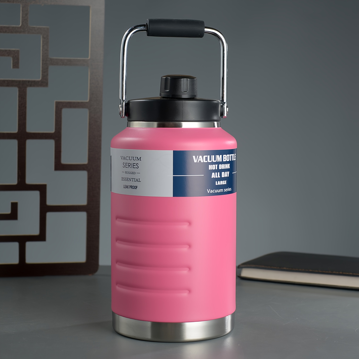 TEMU 1pc 67oz Large Insulated Water Bottle, Stainless Steel & Hot, Leakproof, Portable Travel Jug For Camping & Bbq, Ice Storage Device, , As Gift