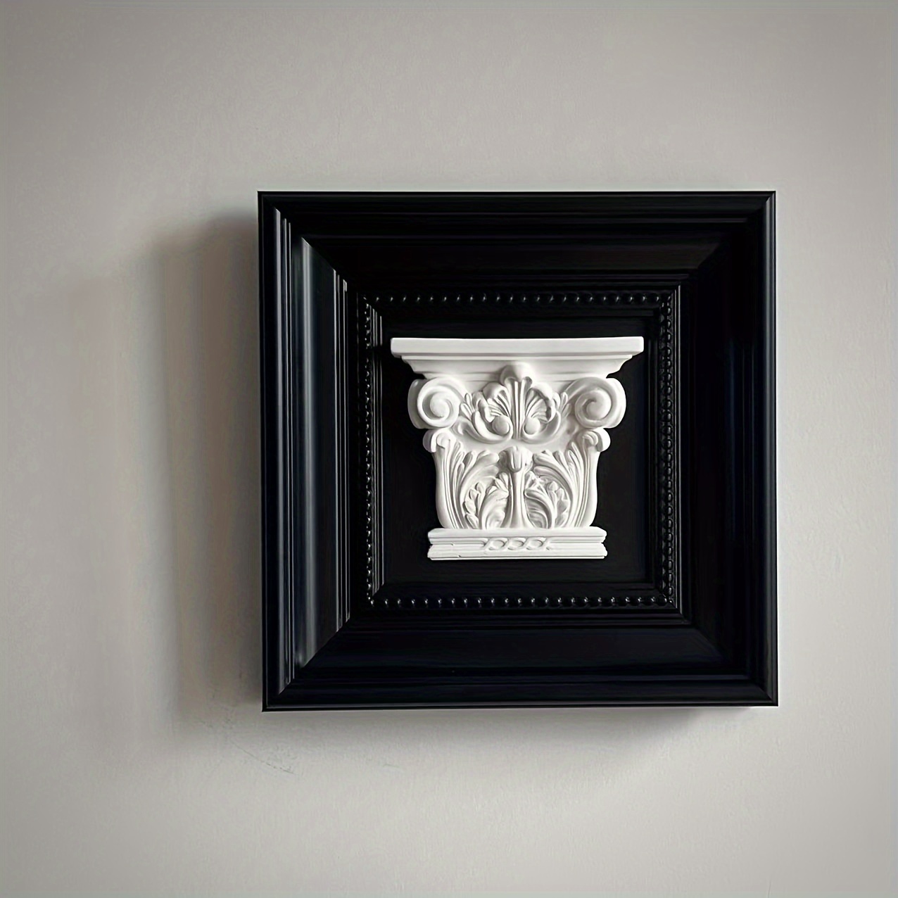 Image of 1pc Relief Gypsum Decorative Painting, Retro, Luxurious, Roman Column , Suitable For Living Room, Bedroom, Gift, Three-dimensional French Hanging Painting, Table Setting And Framed
