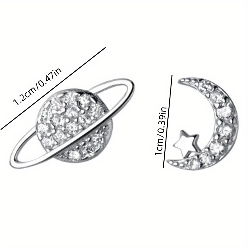 Pair of Star Zirconia Asymmetrical Stud Earrings