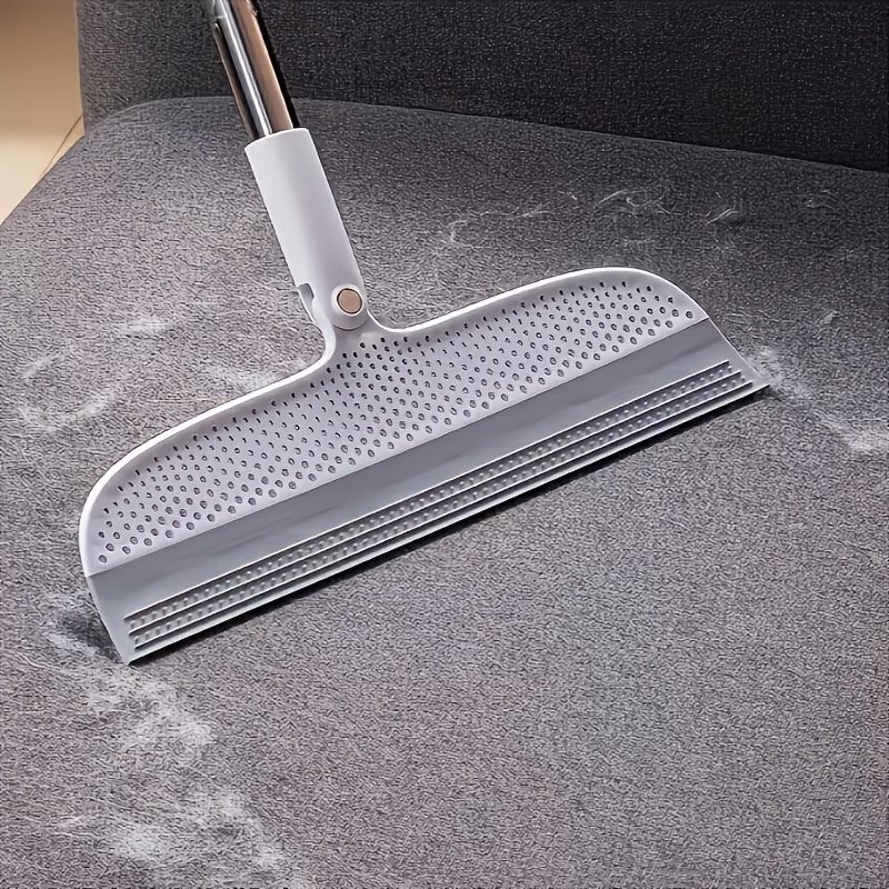 TEMU Multifunctional Floor Broom, Comb-style Brush, Durable Plastic Handle, Floor Squeegee, Pet Hair Remover, Scraper; Floor Cleaner For Bathrooms,