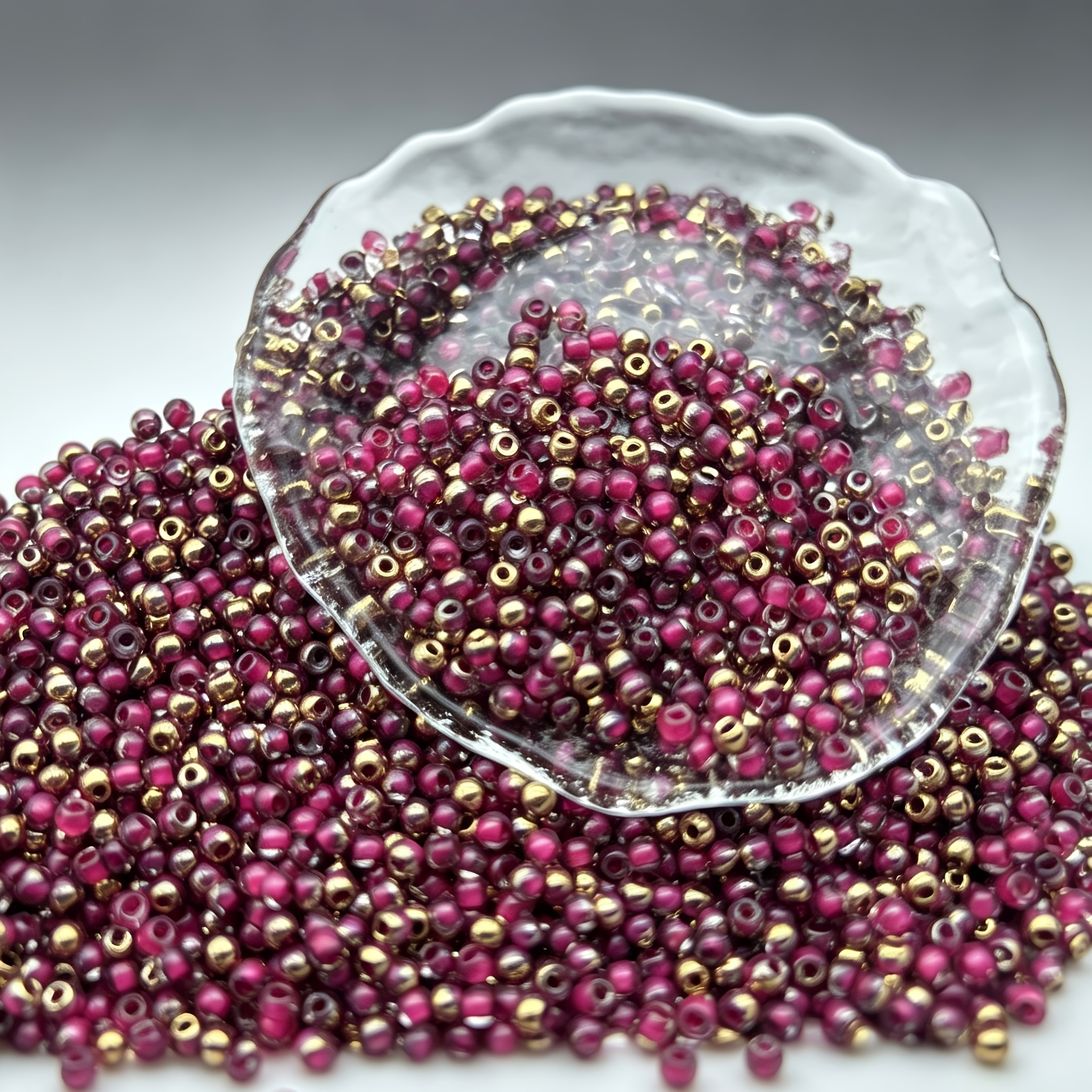 380pcs Half-Golden Artificial Jade Beads, Round Spacer Beads